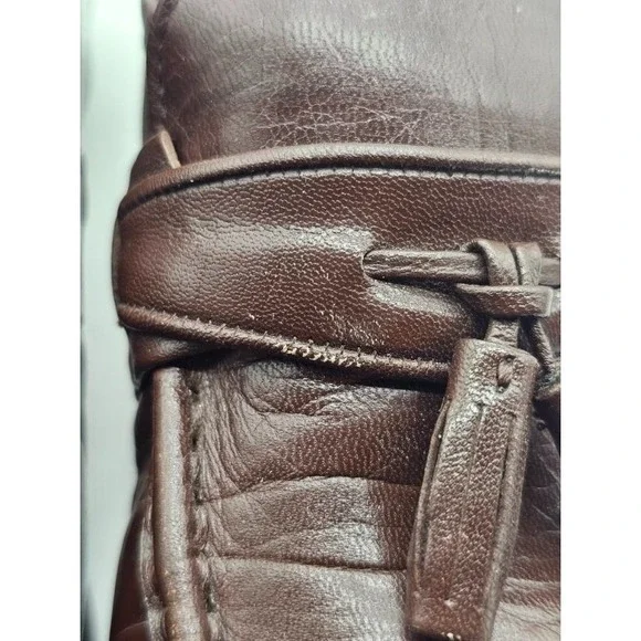 Oakton Classic Men Loafers 8.5 D Shoes Brown Leather Slip On Tassel Flats - Picture 13 of 13